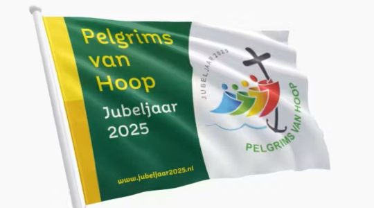 Materialen voor Jubeljaar: vlaggen, banieren en speldjes